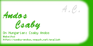 andos csaby business card